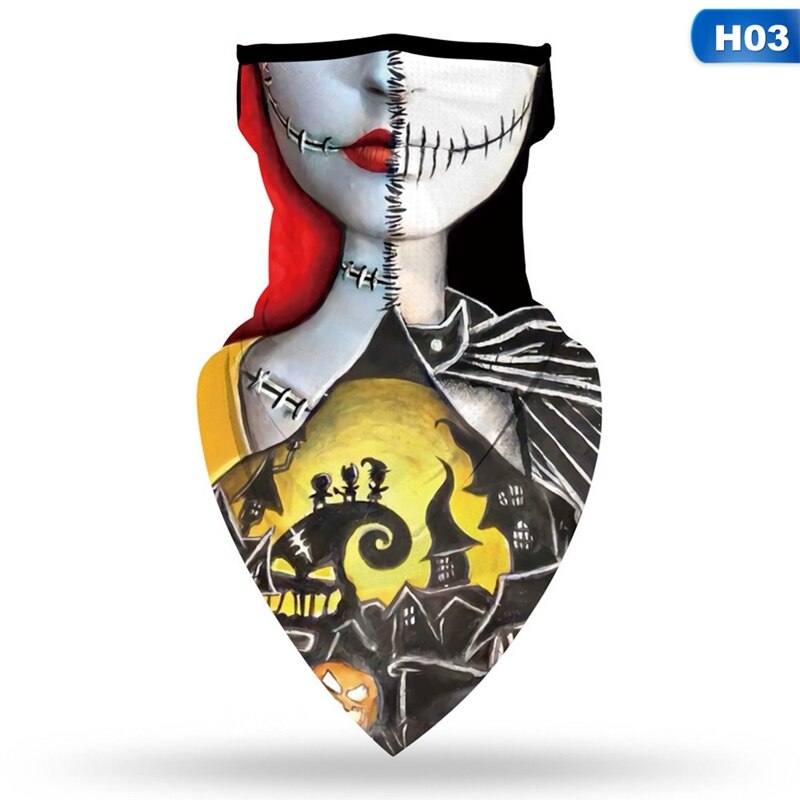 Halloween Party 3D Print Balaclava Magic Scarf Balaclava Outdoor Cycling Driving Bandana Fishing Hiking Face Mask Neck Cover: H03