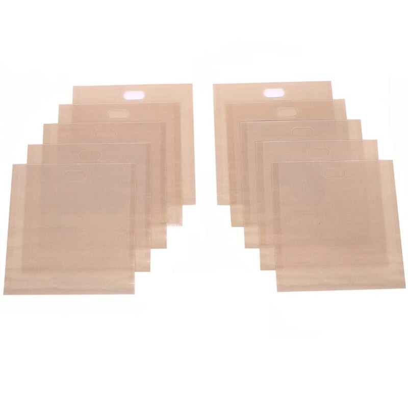 Toaster Bags Reusable for Grilled Cheese Sandwiches, Non Stick, Easy to Clean, Gluten Free, 6.3 x 7.1 Inch, Pack of 10: Default Title