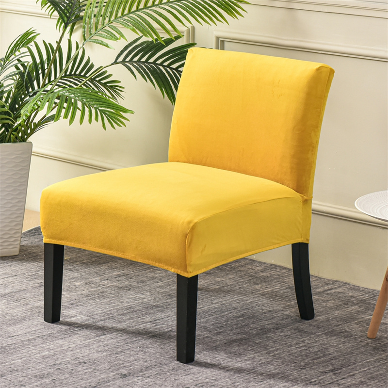 Velvet Accent Chair Cover Without Arm Pink Chair Slipcover Nordic Stretch Armless Chair Covers Elastic Furniture Protector Cover: A4 Chair Cover