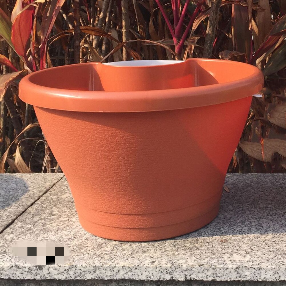 Hanging Planter Flowerpot for Balcony Downpipe Drain Pipe Downspout Flowerpot Holder Plant Nursery Pots Home Garden Supplies: Brown / Large
