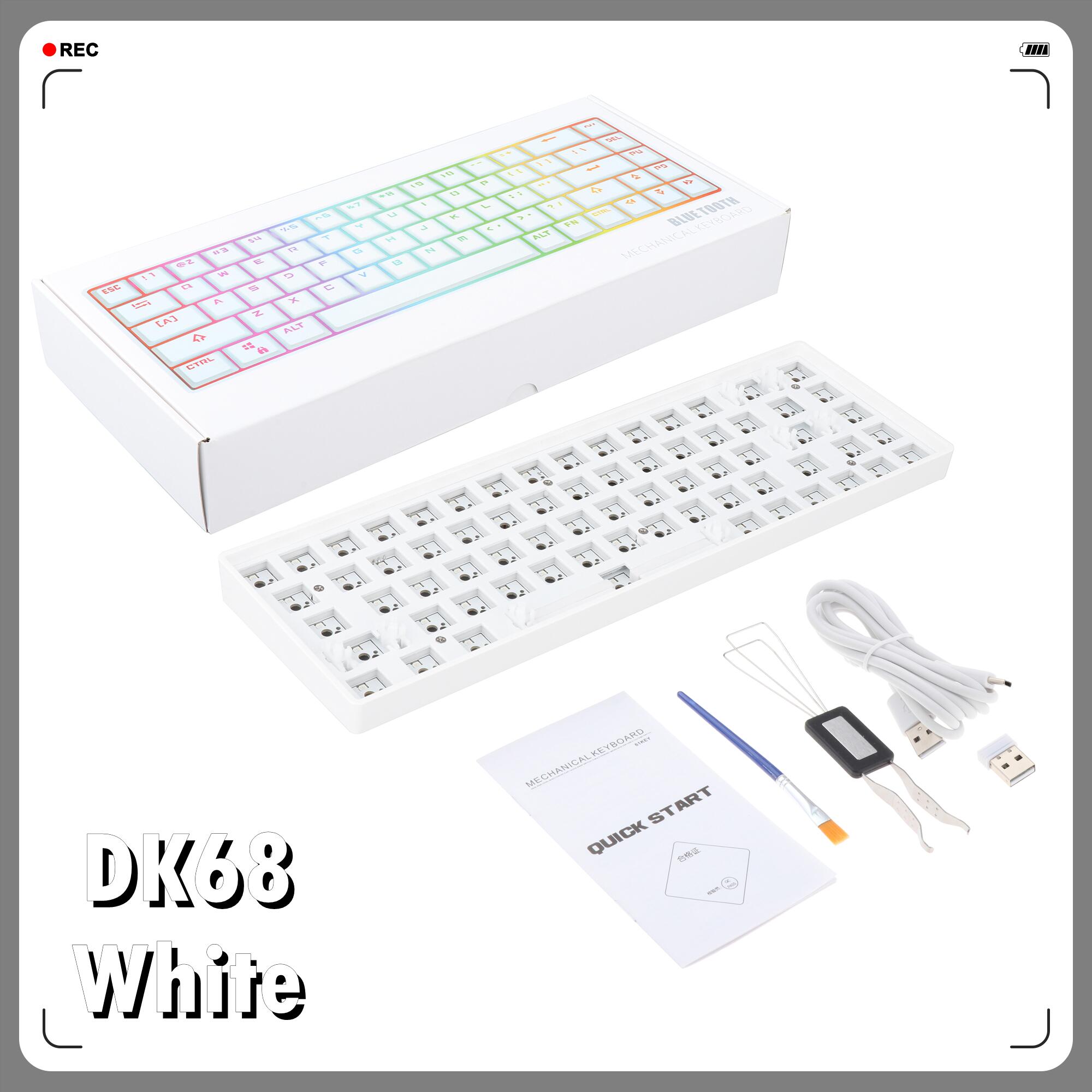 Teclado mec nico inal mbrico dk61 dk68 3 modos 3 grandado