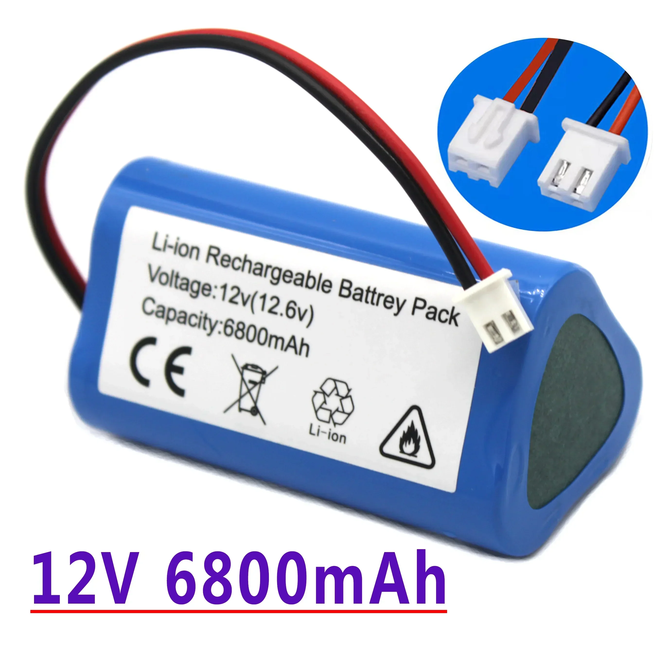 100% New.12V.18650 Paquete de bateria de litio de.3S1P.6800mAh construido em BMS.