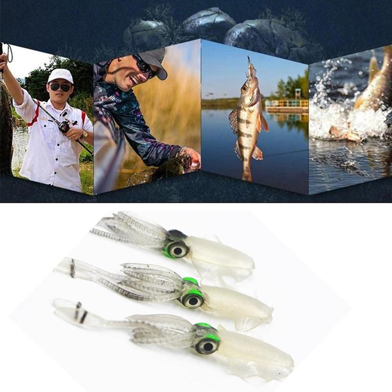 Vissen zachte lokaas 10g 120mm lichtgevende/uv inktvis vissen 5 octopus lokaas aas kiezen voor zee tot soorten vissen  c7 j 3