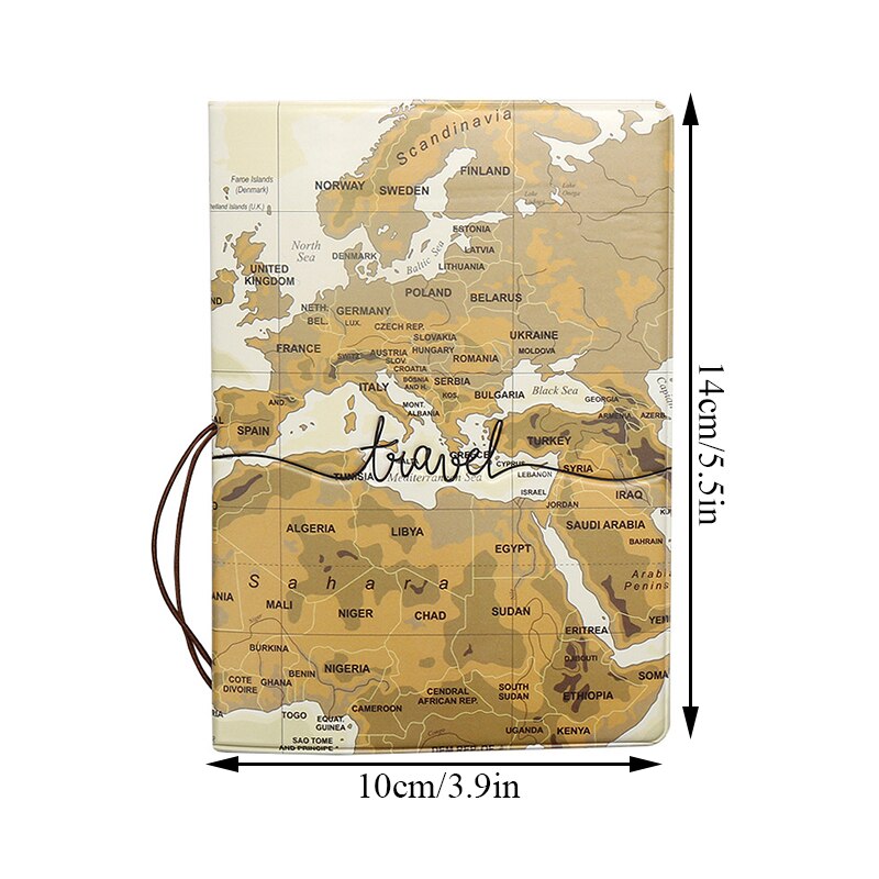Creatieve Wereldkaart Paspoort Cover Wallet Bag Id Adres Holder Draagbare Pu Lederen Boarding Wallet Case Travel Accessoires