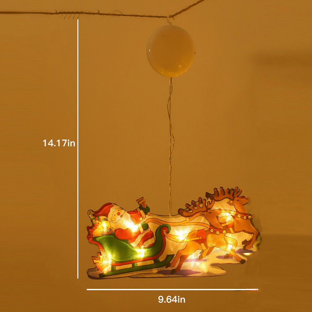 Lampe suspendue pour arbre de noël, bonhomme de neige, père noël, fenêtre, avec ventouse, crochet, pour nouvel an, , décoration intérieure et extérieure: Style C
