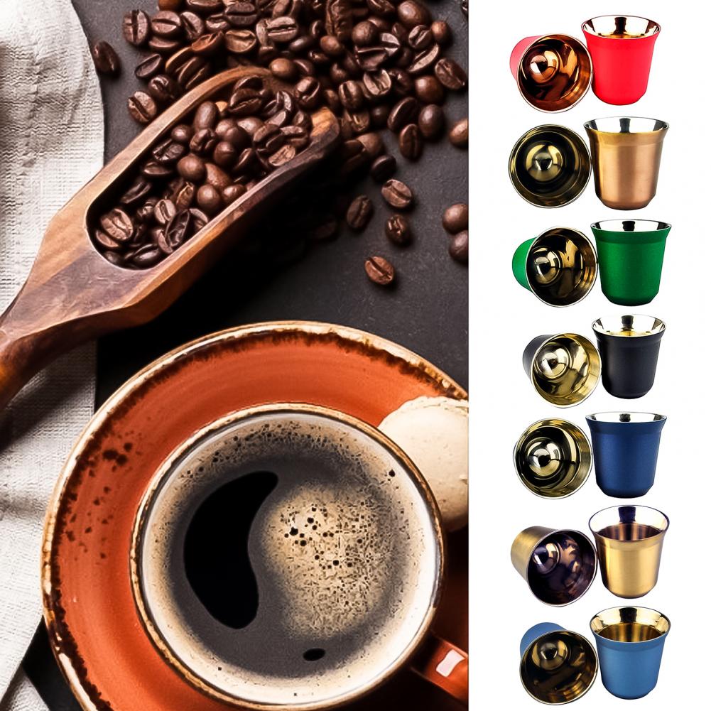 Double Wall Stainless Steel Espresso Cup Insulation Nespresso Pixie Coffee Cup Capsule Shape Cute Thermo Cup Coffee Mugs