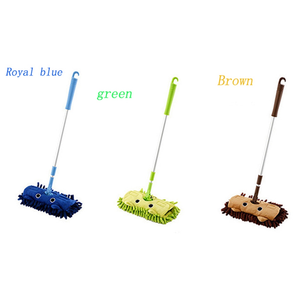 Clean Sweeping Mop Mini Microfiber Chenille Flat Dust Mop for Kids Children Role Play Toy, Detachable, 360 Degree Rotation