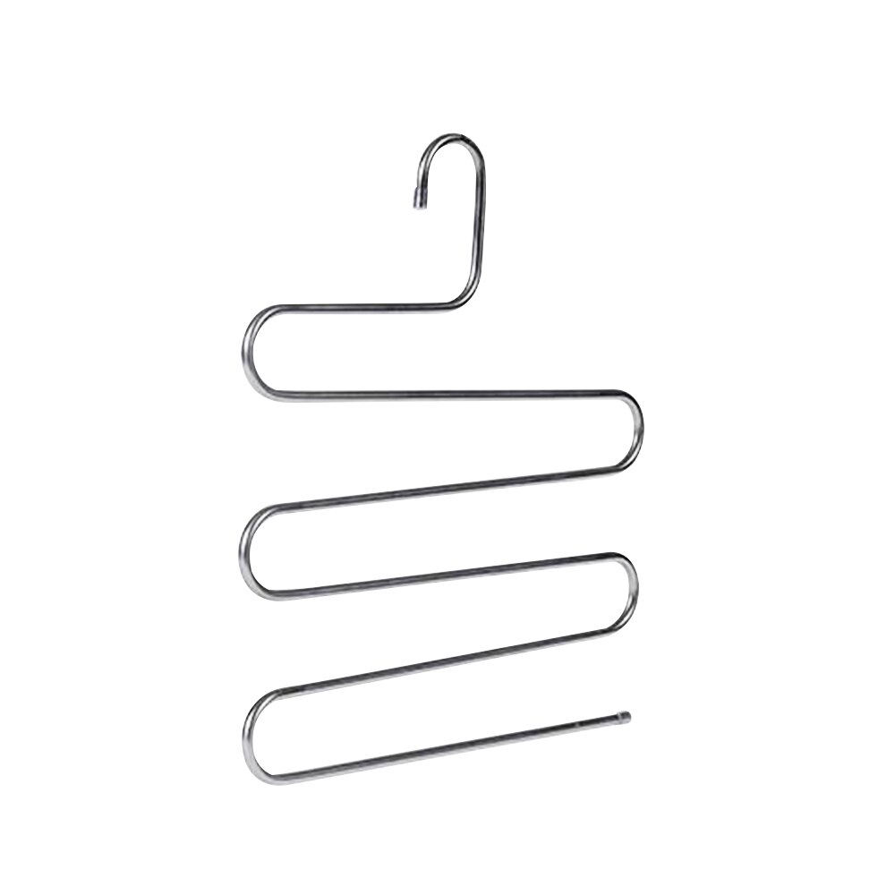 Cintre à pantalons en acier inoxydable 5 couches, support de pantalon de type s, support multifonction pour écharpes, cravates, ceintures, gain de place, porte-serviettes 3: Default Title