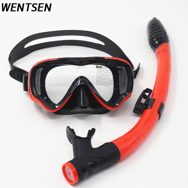 Diving mask kids full face mask for children boy and girls underwater Snorkeling goglese kit Diving Equipment: Black and red