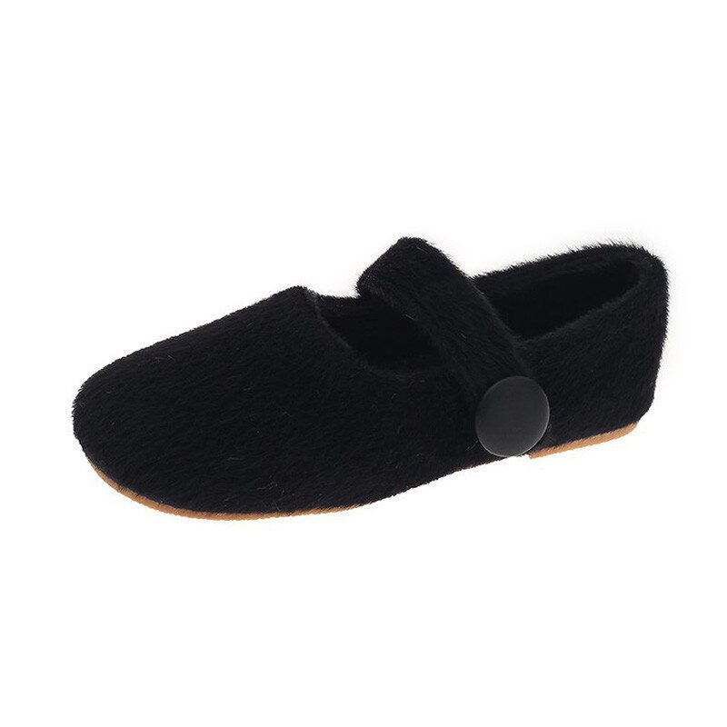 Damesschoenen herfst instappers damesschoenen ondiepe mond casual sneaker ronde neus loafers bont herfst instappers jurk winter