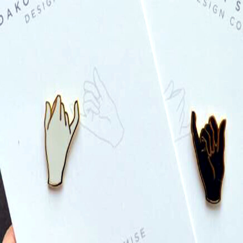 black white finger hook brooch white finger hook black finger appointment brooch couple commemorative appointment backp