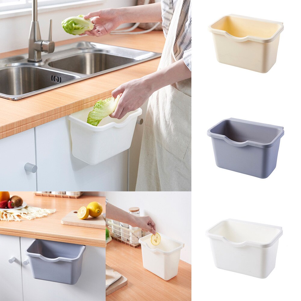 Kitchen Cabinet Door Hanging Trash Garbage Bin Can Rubbish Container Storage Boxes Cupboard Hanging Cans Kitchen Accessories