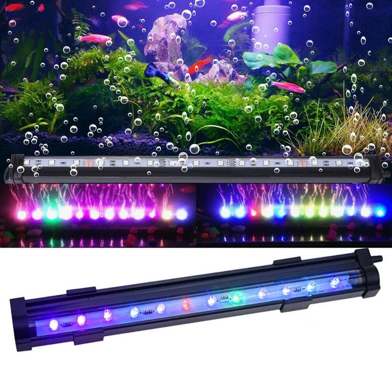 Aquarium Led Bubble Light Kleurrijke Verlichting Met Aquarium Led Kleur Lamp Tank Duiken Light Remote Bubble Controle Licht Vis T3F2