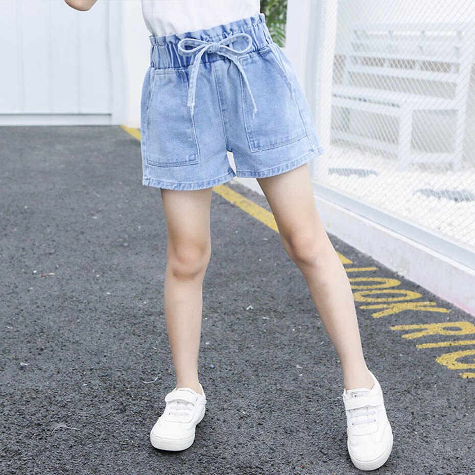 Filles été jean Style décontracté fille enfant jean court couleur unie enfant jean adolescent enfants jean vêtements