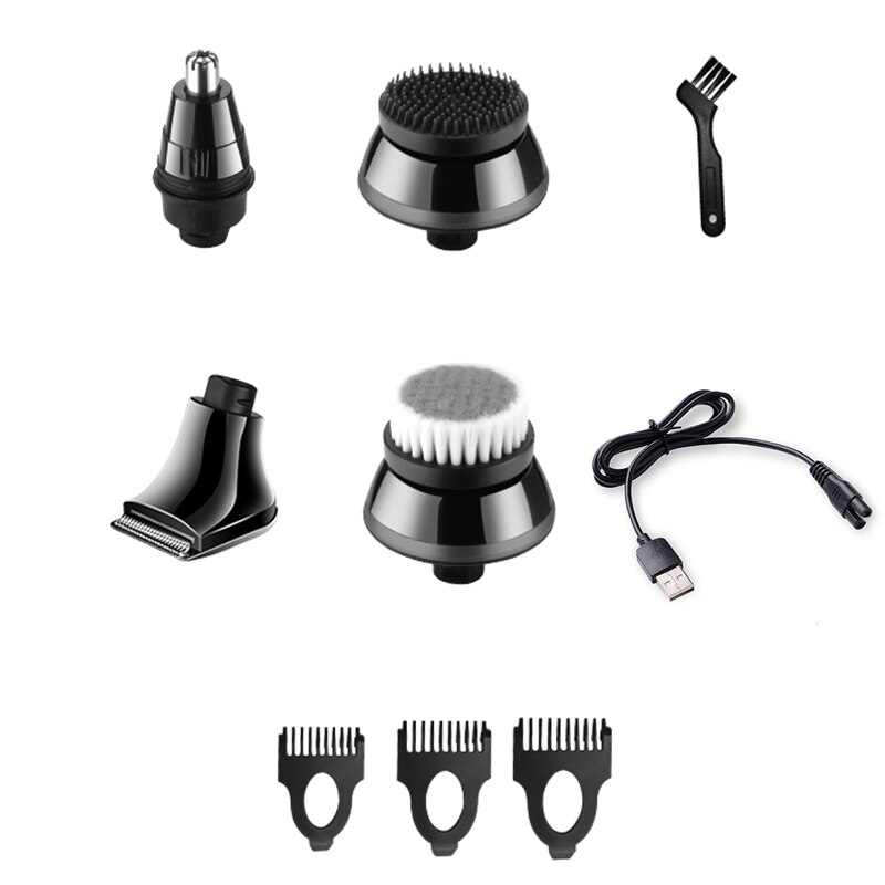 5in1 men‘s wet and dry shaving machine set Electric shaver Rechargeable Electric Razor beard facial grooming kit
