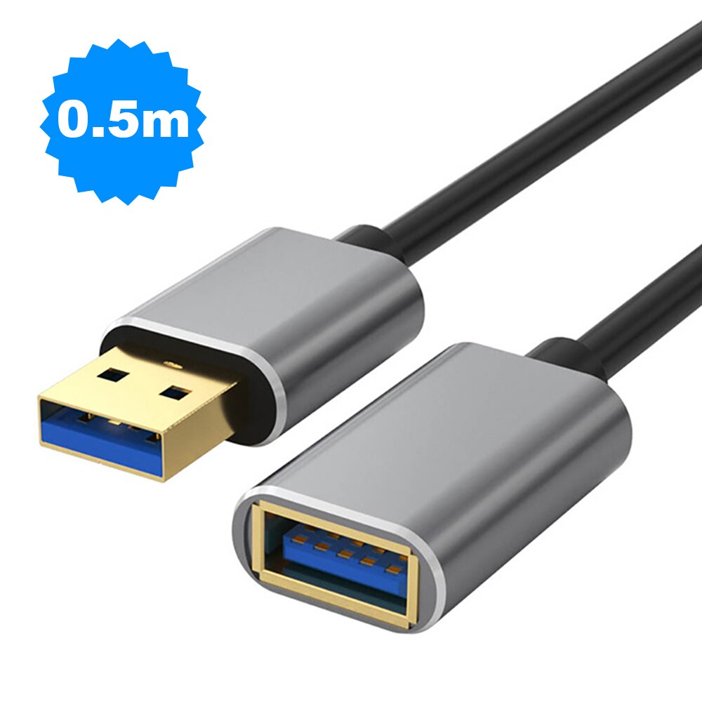 Extensor de Cable USB 3,0 macho a hembra, Cable de datos para PC, TV, teclado, impresora, cámara, ratón, SSD, Cable de extensión de velocidad rápida: 0.5m