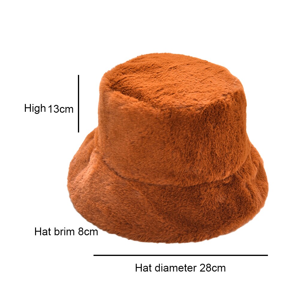 Faux pels vinter spand hat til kvinder pige solid fortykket blød varm fiskehætte udendørs ferie hat cap dame panama