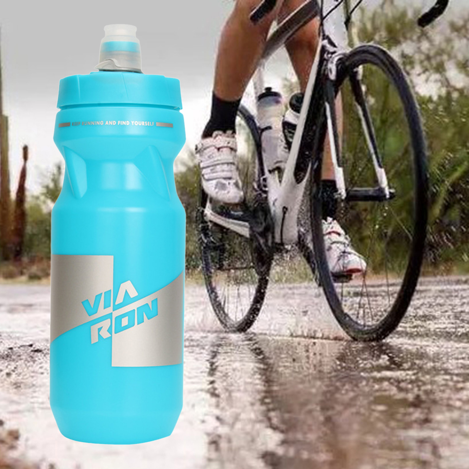 650ml Squeeze Water Bottle, Sport Water Bottle, Squeeze Bottle, for Outdoor Workout Fitness Road Bike Lightweight Durable: Blue 