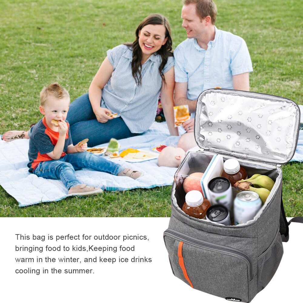 Waterproof Insulated Cooler Backpack Soft Large Food Thermal Bag 18L Leakproof Insulated Camping Isothermal Refrigerator Bag