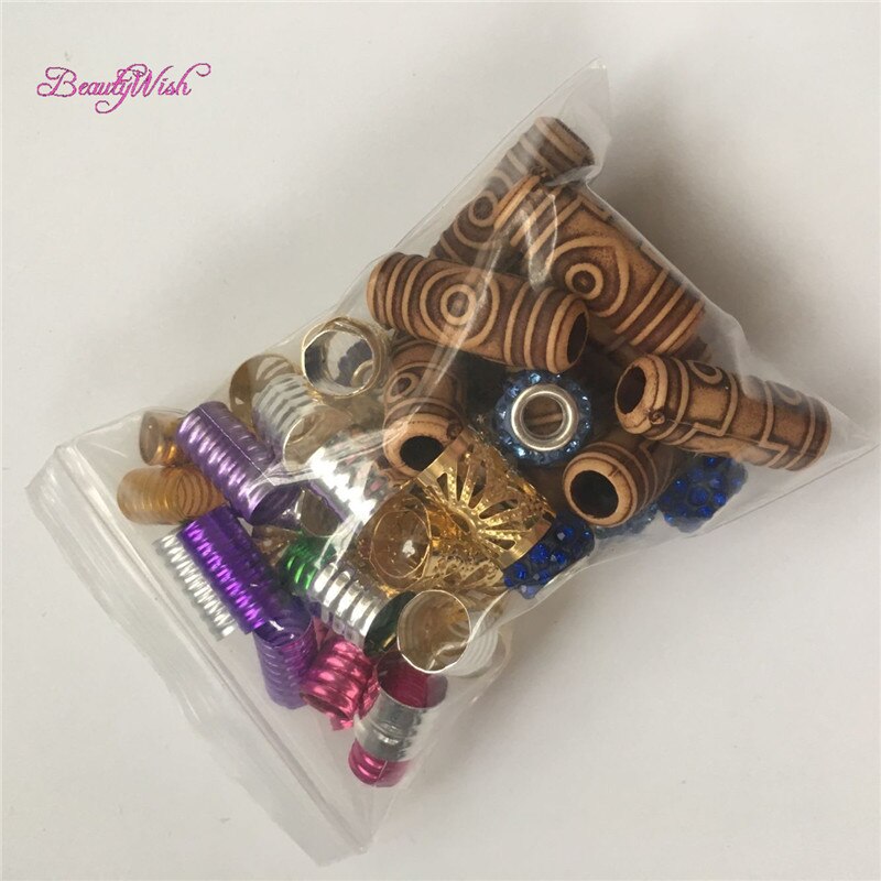 50Pcs Mix Type Dreadlocks bead big adjustable braid Hair Bead multi coloured hair dread Dreadlock Beads adjustable cuff clip