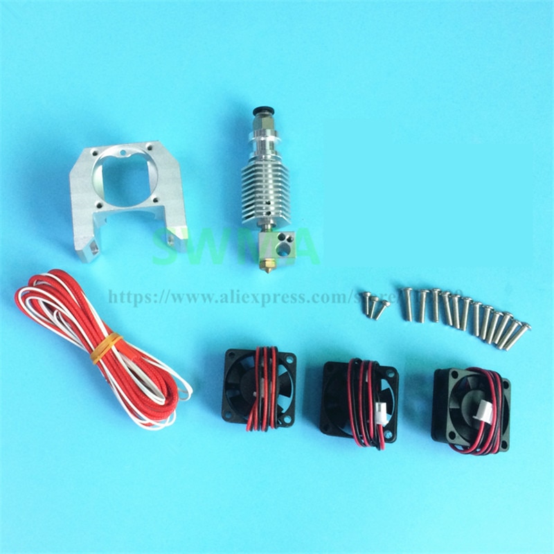 Newest E3D Improved V6 Hexagon End Extruder Super Thermal Dissipation Effect with 3pcs 3010 Fans for 3D Printer Parts