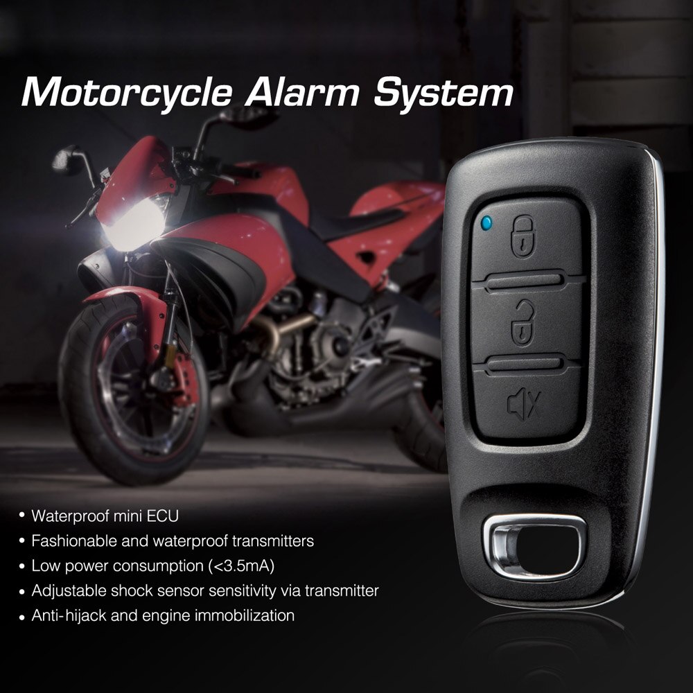 Steelmate – système d'alarme de moto 100% Original 886E, 1 voie, ECU résistant à l'eau, immobilisation du moteur avec émetteur