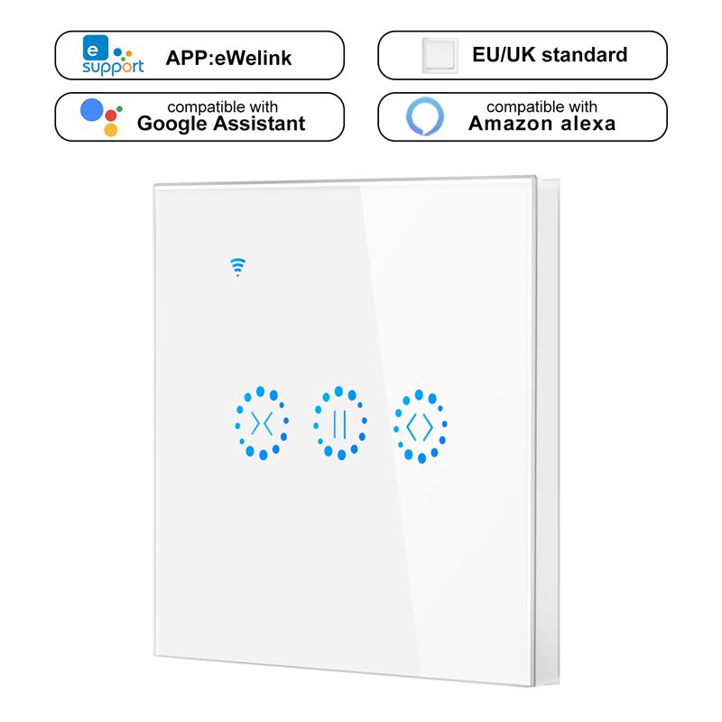 Smart Switch Controller WiFi Elektrische Touch Jaloezieën Gordijn Switch 3 Gang EU Standaard Ewelink APP Voice Control door Alexa Echo