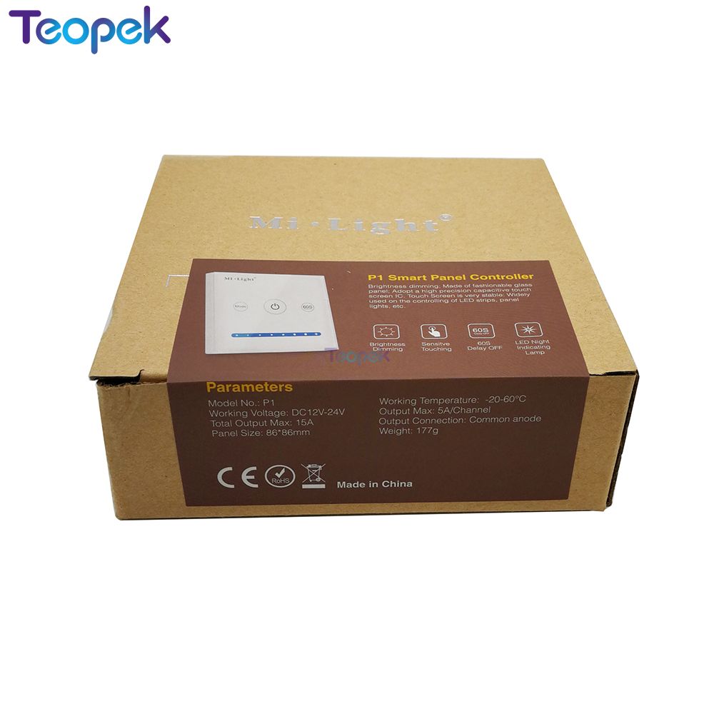 Miboxer smart led touch panel controller  p1 p2 p3 til rgb rgbw rgb+cct / dobbelt hvid / enkelt farve led belysning  dc12-24v 15a