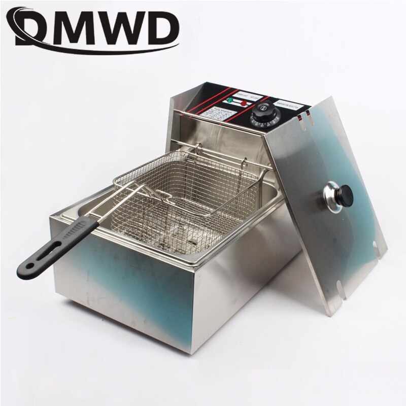 Electric deep fryer Multifunctional Household Commercial Stainless steel Grill Frying pan French fries machine pot 6L 2.5kw