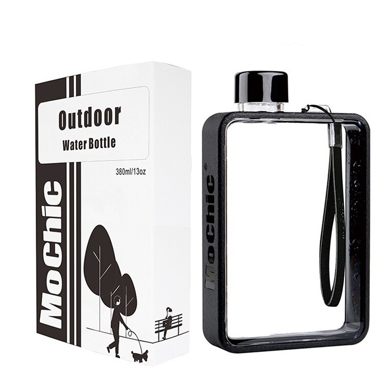 Mochic Moses A5 Flat Bottle Water Cup Grills A5 Flat Bottle Drinking Bottle For Water Portable Korean Paper A5 Bottles: BK