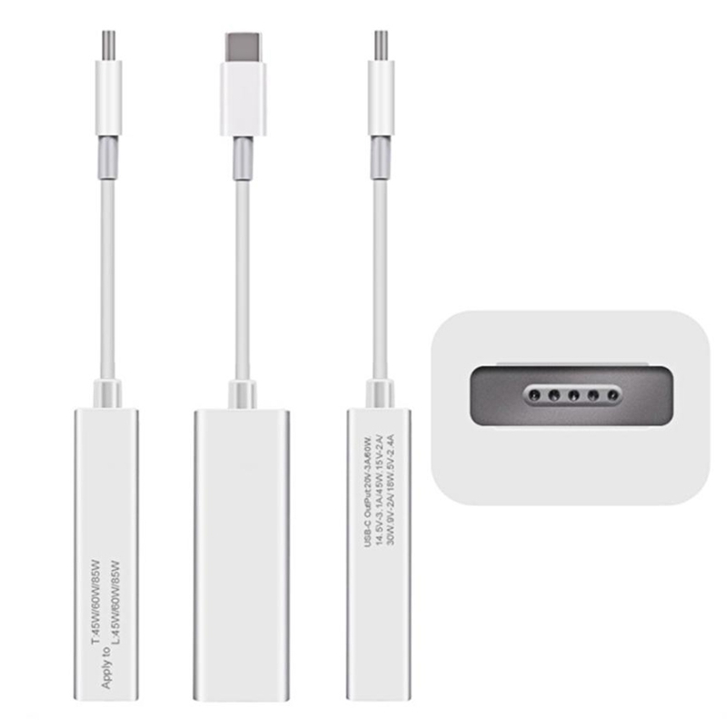 -Usb C Magsafe Adapter, Type C To Magsafe 1&2 Converter Adapter Charge, Compatible With For Macbook Pro/Air And Any Usb C Dev