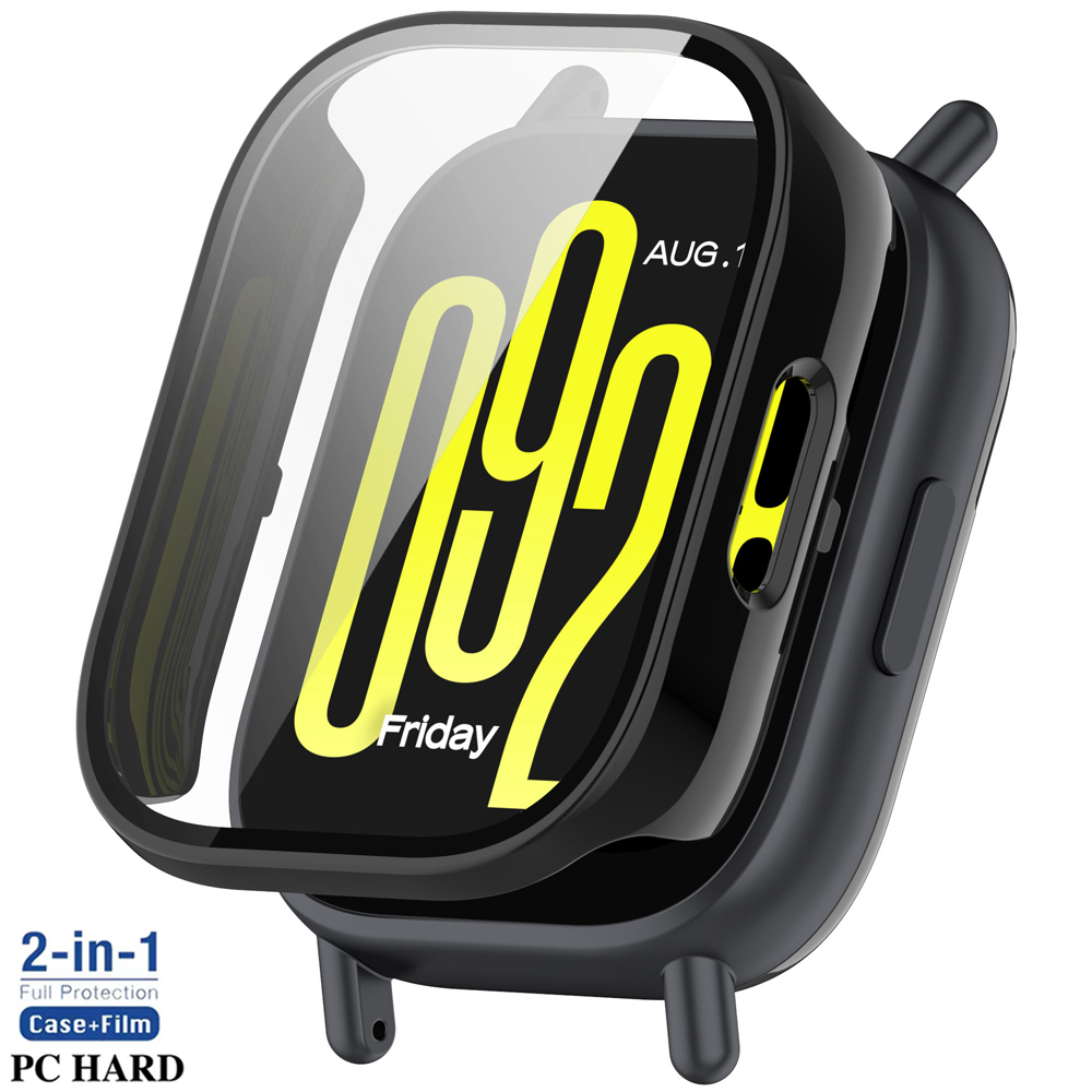 Gehard glas + pc-hoes voor Xiaomi Redmi Watch 5 Actieve / Lite Cover Zachte TPU-schermbeschermer Horlogekasten voor Redmi Watch 5 Lite: orange / 2-3.9 Inches