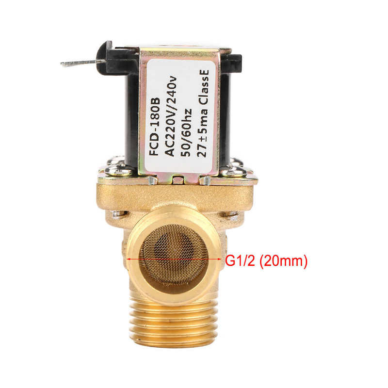 Ball Valve Brass AC220V G1/2 Normal Closed Pilot-operated Water Inlet Electric Solenoid Valve Electric Magnetic Valve