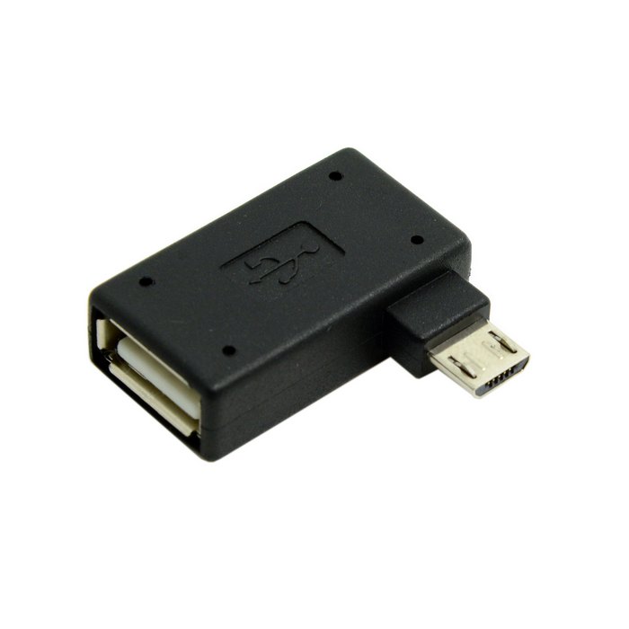 Micro USB 2.0 OTG Adapter 90 Degree Angle with micro USB female power for Andriod mobile phone