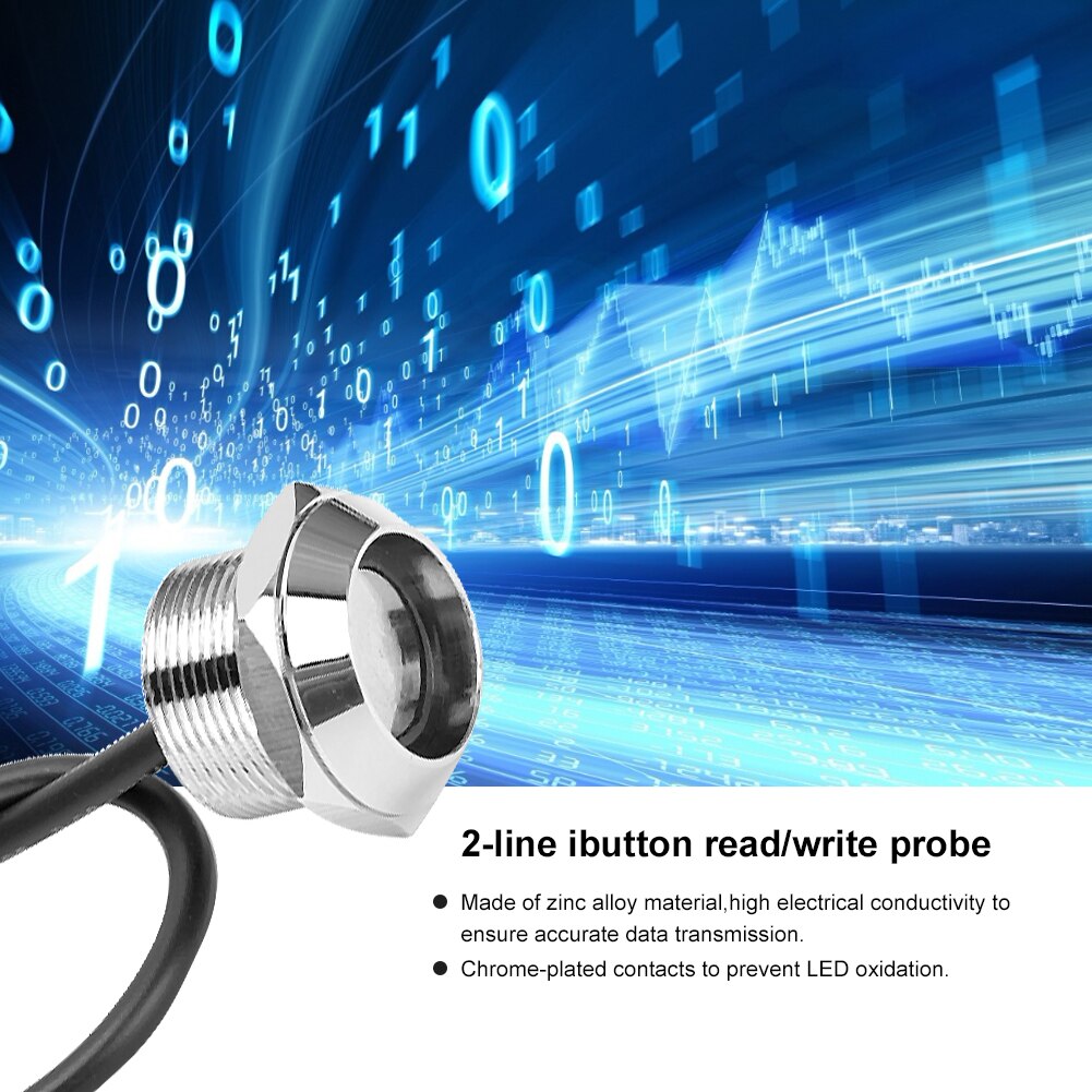 Ibutton Reader 2 Lines Copper Reading Head Ibutton Probe TM Card Reader for Access Control