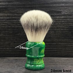 dscosmetic 24mm 26mm soft synthetic hair knots green resin handle Men's Shaving Brush: 24mmknot