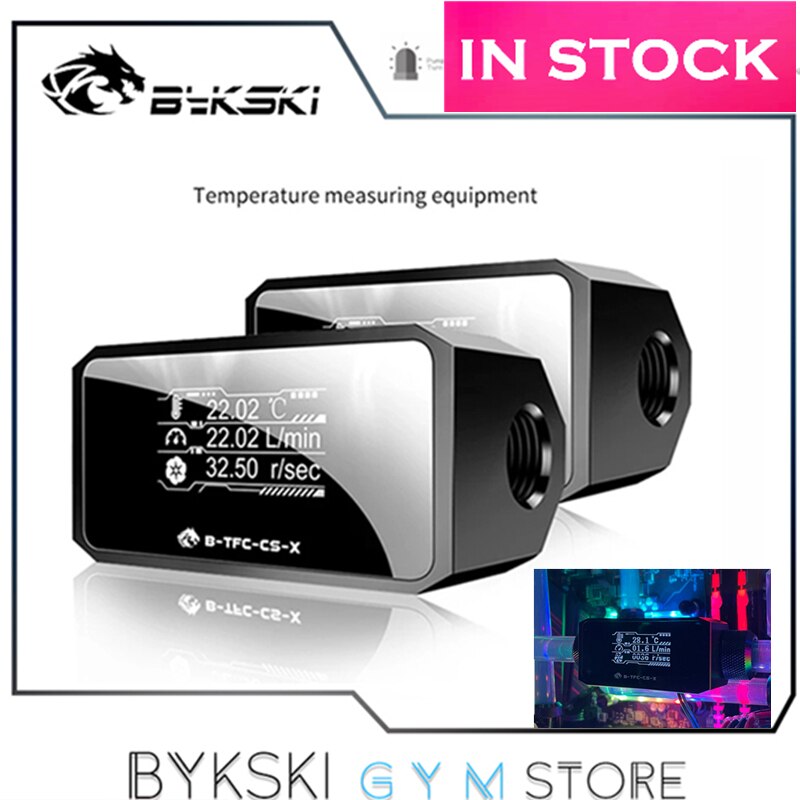 Bykski Computer Water Cooling Alarm,Digital OLED Display, Temperature + Flow + Flow Rate 3 In 1 Monitor System, B-TFC-CS-X