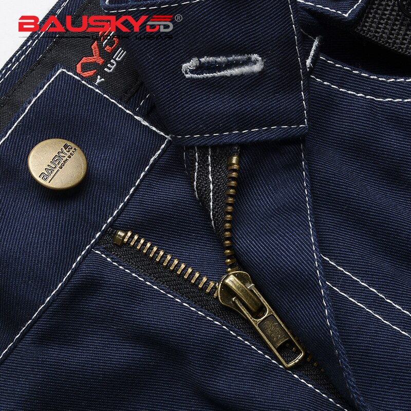 Bauskydd Mens 100% cotton durable grey work pants with eva knee pads workwear trousers carperner men