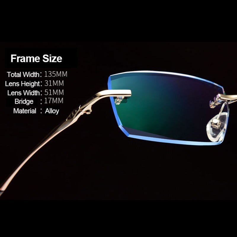 Männer Brillen C001 Diamant Trimmen Schneiden Randlose Brillen Optische Gläser Rahmen für Mann Brille