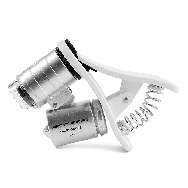 Tragbares foto-antikschmuck-prüfstempel-identifizierungsstempel-lupe mit 60x mini-lampen, hd-handy-mikroskop