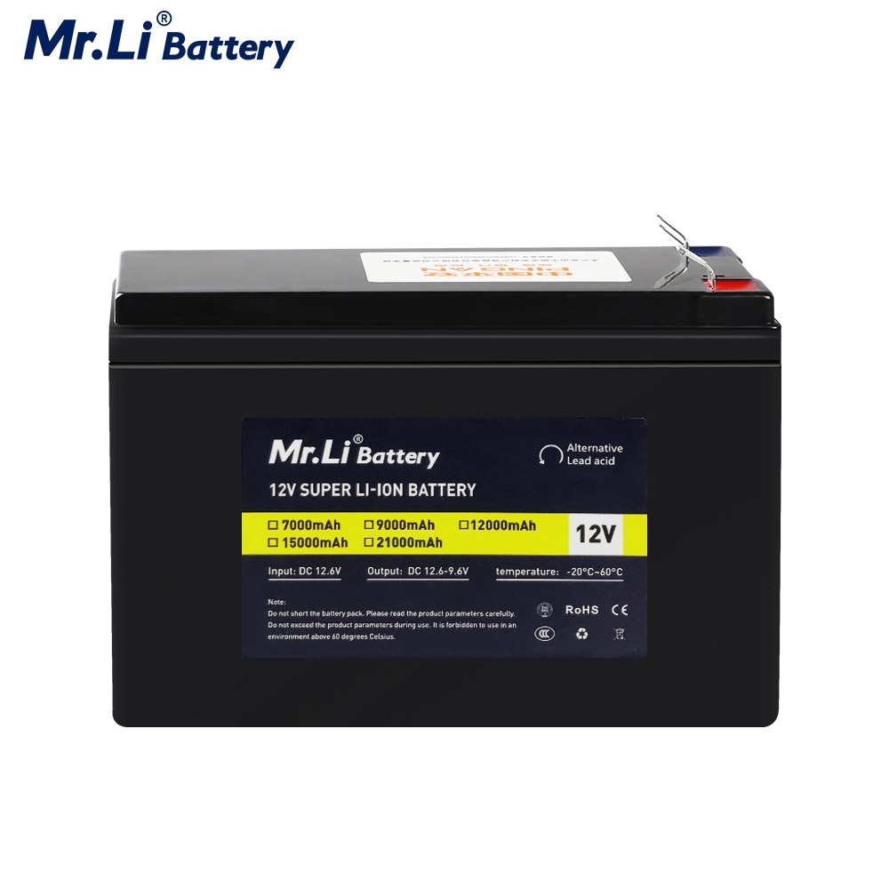 Batería de iones de litio recargable Mr.Li, 12V, 7Ah, 12V, 9Ah, 12Ah, 15Ah, 12V, 21Ah, paquete de baterías de almacenamiento de energía para arranque de bote