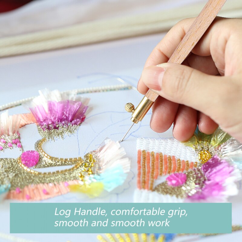 1 Set Embroidery Punch Needle Interchangeable Embroidery Cross Stitch Hoop Crochet Hooks Crochet Tool for Diy