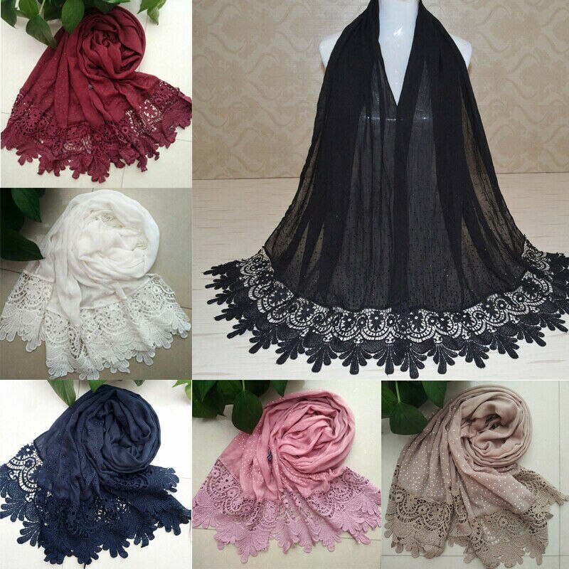 12-Pack Wholesale Women's Melon Seed Fringe Lace Scarf – Sheer Embroidery Tassel – Multi-Color Polyester By White Deer
