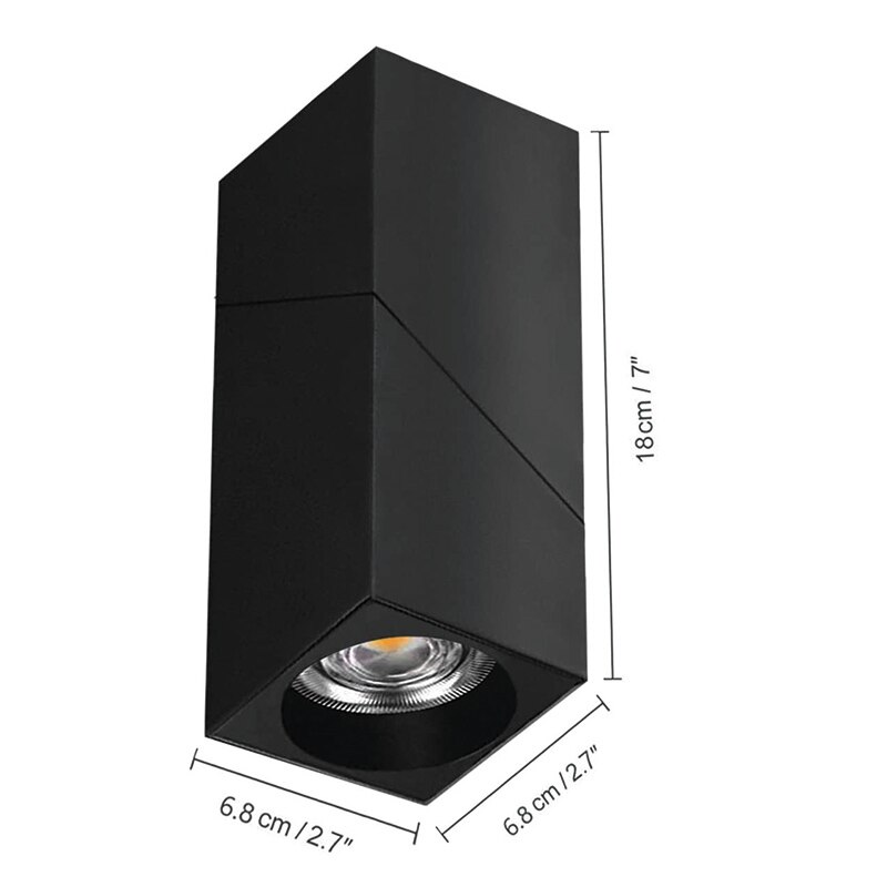 Led vierkante opvouwbare spot draaibaar plafond in scandinavische stijl minimalistische studio opbouw