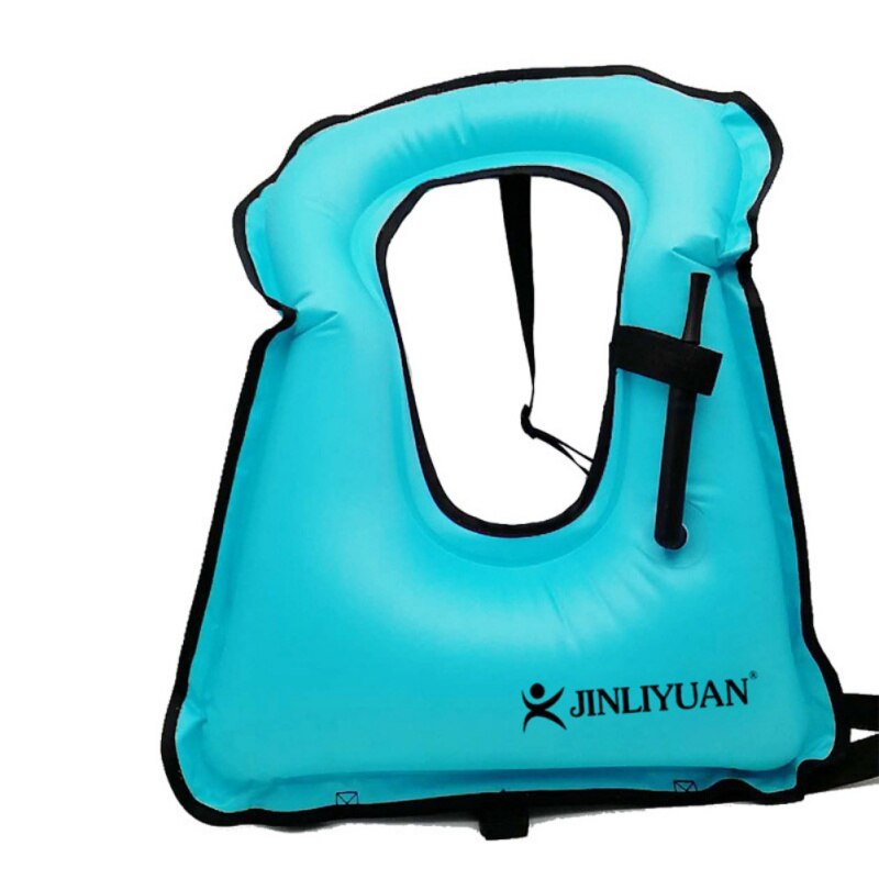 1PC Snorkel Vest Adults Portable Life Jacket Inflatable Swim Vest Buoyancy Aid Water Sports Jackets: blue