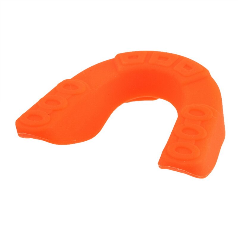 1pc flerfärgad silikon boxning tänder skydd mun säkerhet sport munskydd orala tänder basket skydd kvinnor män 6*5cm: Orange