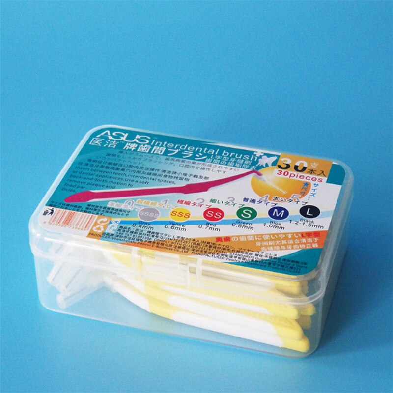30 stks/doos Interdentale Borstel Dental Floss Zacht Plastic Tand Floss Cleaning Mondhygiëne Orale CareToothpick Orthodontische Tanden