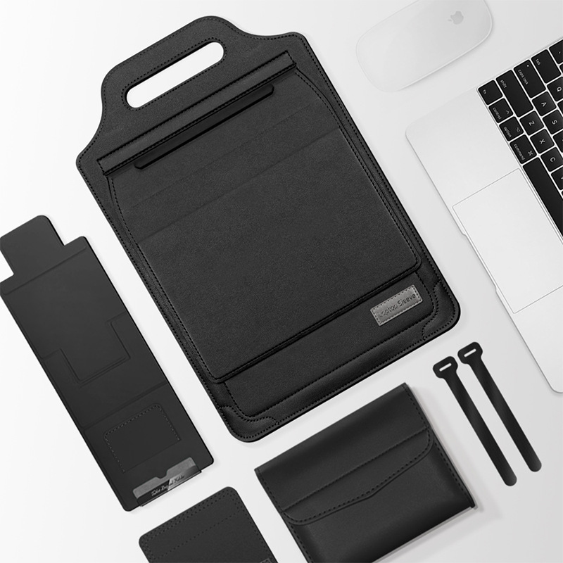 Bärbar multifunktionell laptopväska med justerbart laptopstativ och telefonställ för apple, macbook och huawei: Ljusgrå / 1-5 celler