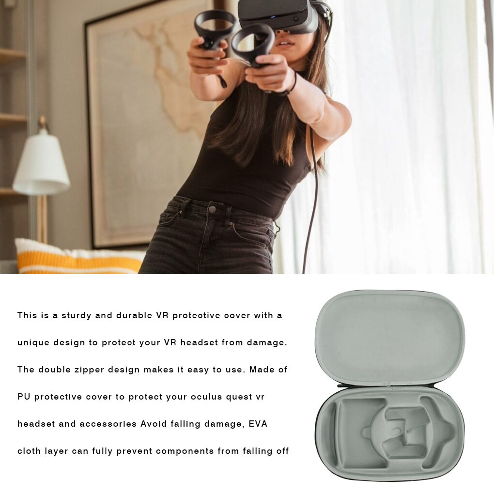 Vr Bril Opbergtas Shock-Proof Draagbare Vr Lens Case Eva Box Vervanging Voor Oculus Quest 2