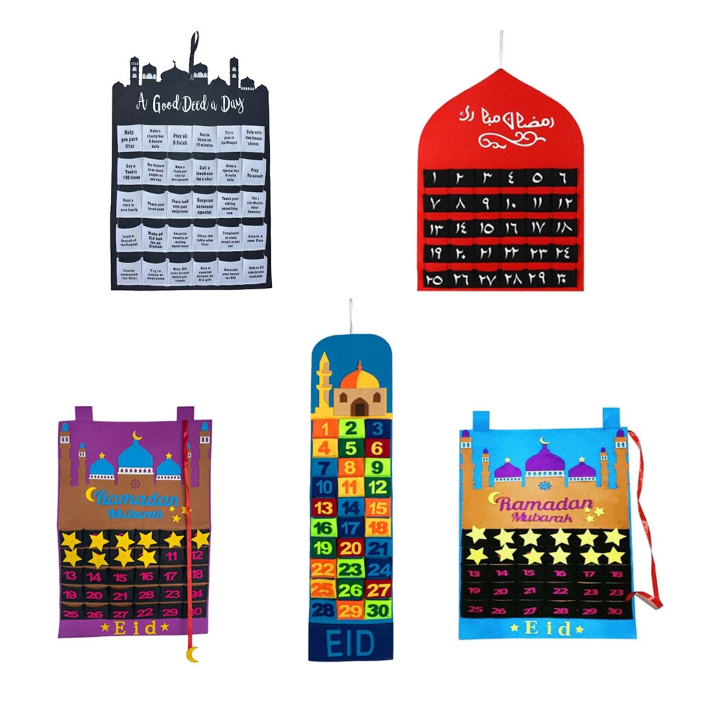Ramadan Calendar Decorations Supplies Mubarak Hanging Calendar